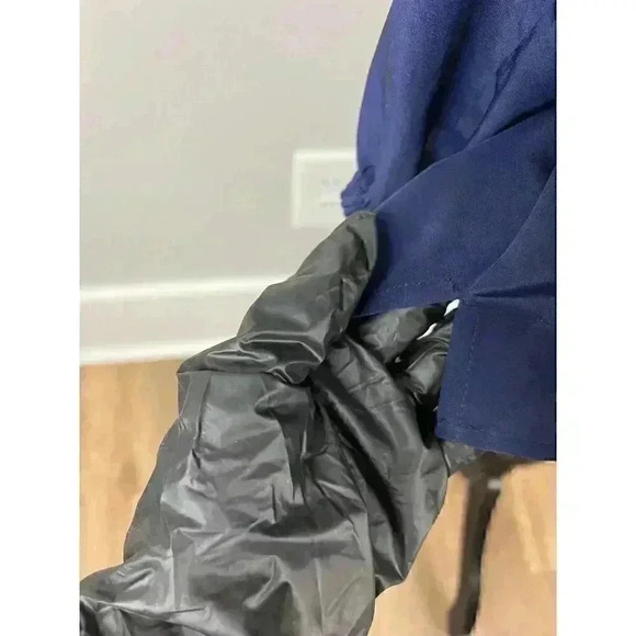 Lilly Pulitzer Women's 100% Silk Blouse Navy Blue Long Sleeve Cinched Detail M - Picture 11 of 12